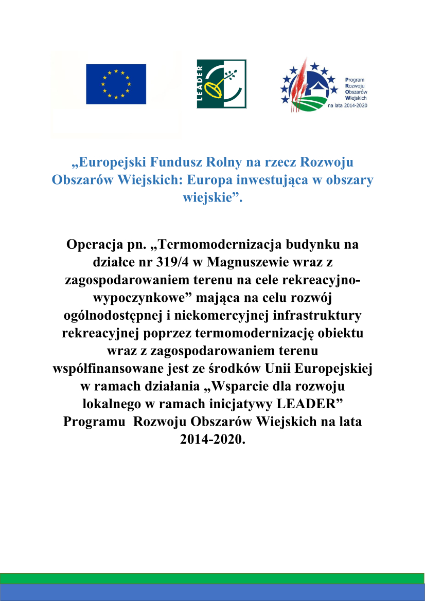 Europejski Fundusz Rolny na rzecz Rozwoju Obszarów Wiejskich plakat