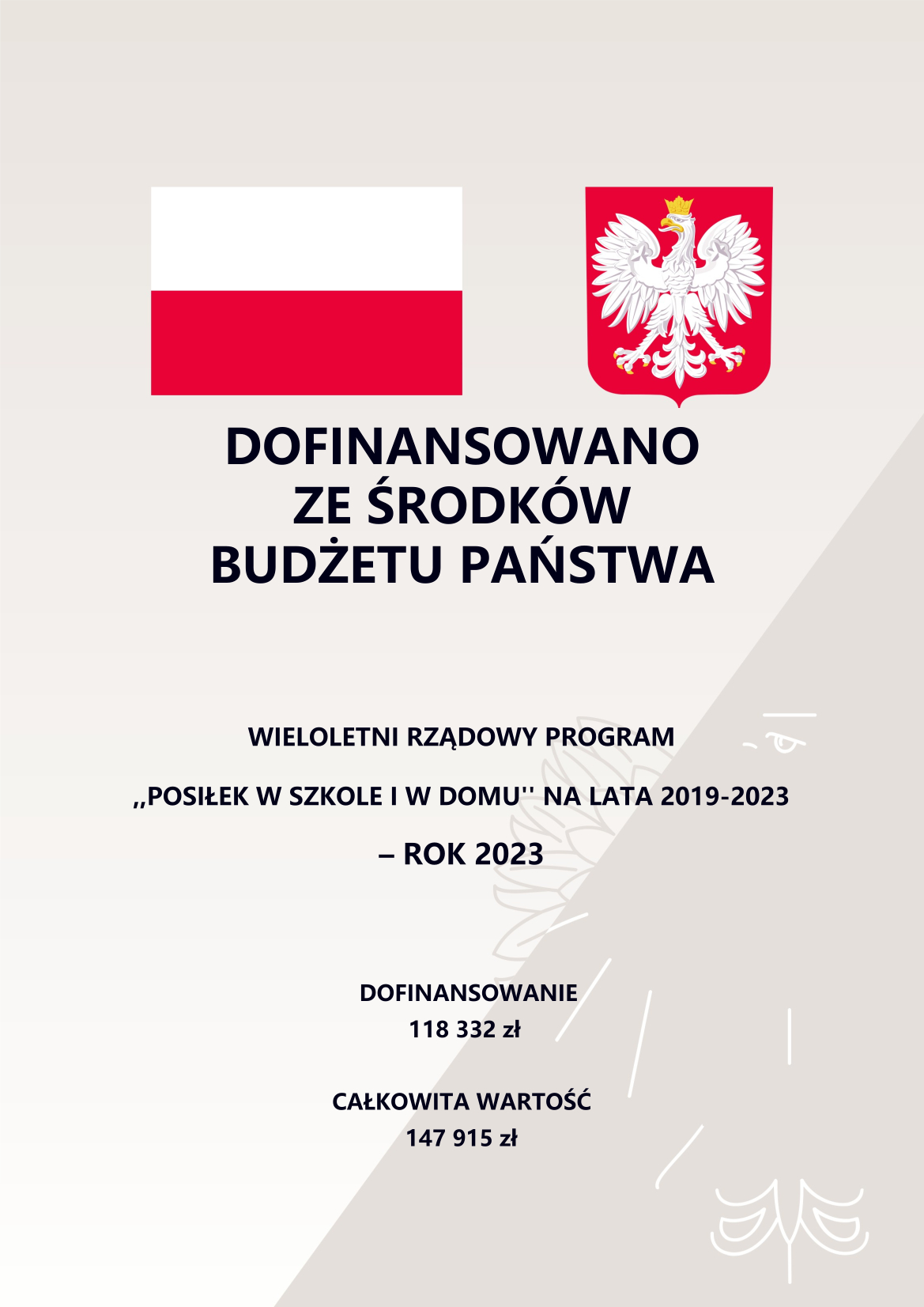 plakat posilek w szkole i w domu 2023